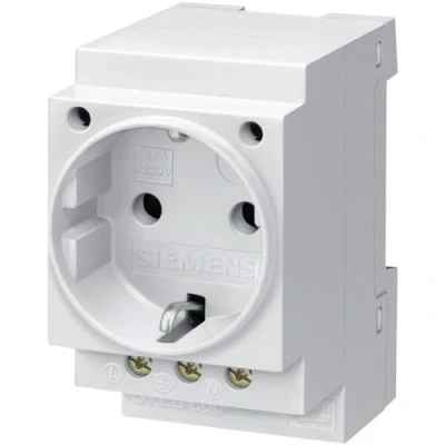 Image of Siemens 5TE6800 SCHUKO Socket 16A According to DIN VDE 0620 for Install. in DISTRIB. Boards, White