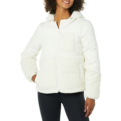 Image of Amazon Essentials Women&#039;s Sherpa Puffer Jacket, Ivory, S