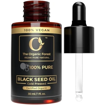 Image of USDA Organic Black Seed Oil Cold Pressed Liquid for Skin &amp; Hair Care Natural Face with Cumin Pure, Blackseed 100% Organic, 1 fl.oz