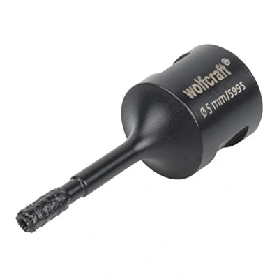 Image of wolfcraft “Ceramic Diamond Coated Annular Bit, For Angle Grinders, Ø 5 mm I 5995000 installing bathroom fittings and cable bushings in tiles or glazed