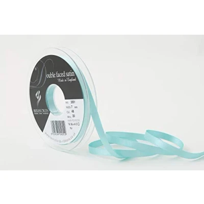 Image of Berisfords Double FACE Poly Satin Ribbon, New Turq, 10.5x10.5x1.4 cm