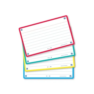 Image of Oxford Flash Cards, Revision Assorted Colours, Ruled, 7.5 x 12.5 cm