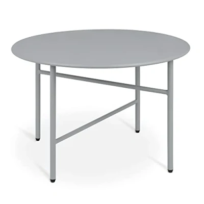 Image of bomoe Round Side Table Metal Grey Ø 53 cm Scratch Resistant Tabletop Sturdy Living Room Coffee Lightweight Indoor &amp; Outdoor Garden Balcony Terrace Bedside Bed Bedroom Finn