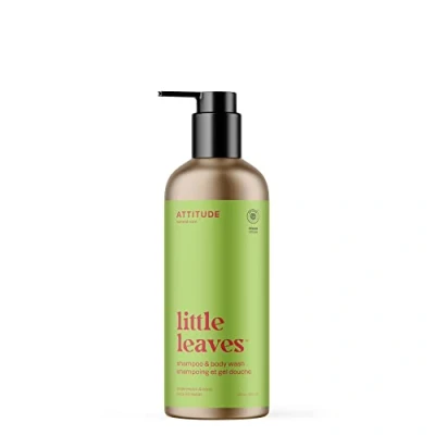 Image of ATTITUDE Shampoo and Body Wash for Kids, EWG Verified Hair Cleanser, Dermatologically Tested Soap, Plant Mineral Based Bath Products, Vegan, Refillable Bottle, Watermelon Coco, 473 mL