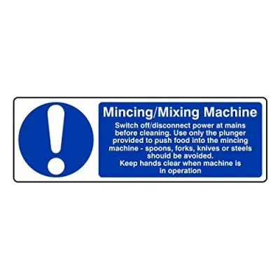 Image of 300mmx100mm Mincing/Mixing Machine Catering Sign Sticker Self Adhesive