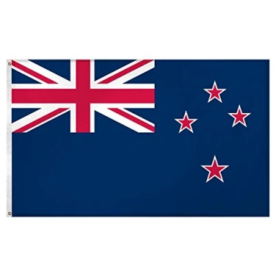 Image of SHATCHI New Zealand All Blacks Kiwi National Flag Cricket Football Rugby Supporters Eyelets Large 5 x 3ft 150cm 90cm, Polyester