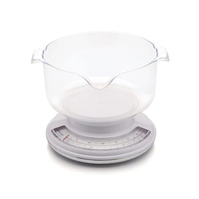 Image of KitchenCraft Mechanical Kitchen Scales with Bowl and Add Weigh Feature, Gift Boxed, 3kg Capacity