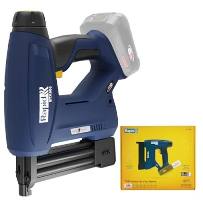 Image of Rapid BTX606 18V P4A Battery Powered Staple Gun Cordless Heavy Duty Stapler with LED Light, for Hard and Soft Wood DIY, Narrow Crown Brads, Tool Only Not Included (5001505)