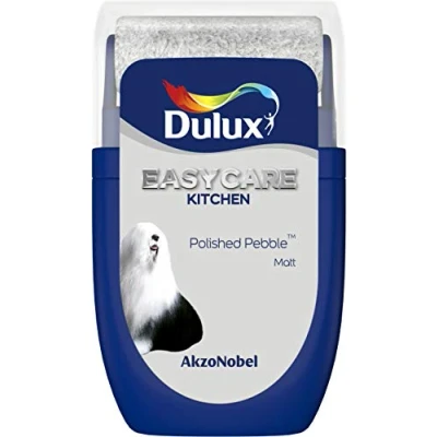Image of Dulux Easycare Kitchen Tester Paint, Polished Pebble, 30 ml