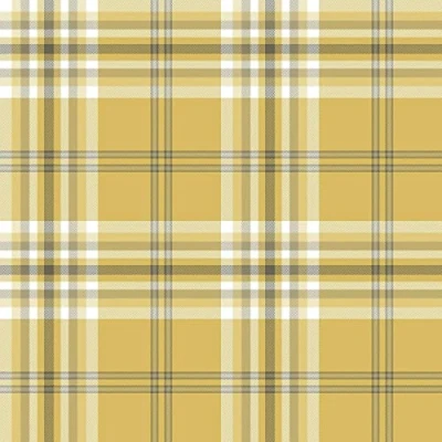 Image of Catherine Lansfield Kelso Check Wallpaper Ochre Yellow