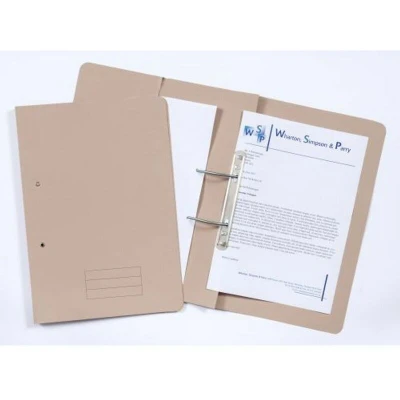 Image of Exacompta Ref TPFM BUFZ Pocket Spiral File, 285gsm Medium Weight Premium Manilla, 350 x 242mm, A4 &amp; Foolscap, Right Hand Pocket, Blue Angel Certified Buff, Pack 25