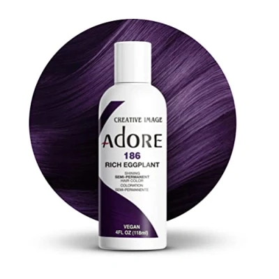 Image of Adore Shining Semi Permanent Hair Colour, 186 Rich Eggplant