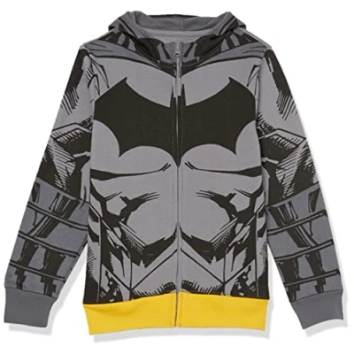 Image of Dc Comics Big Batman Cosplay Zip up Hoodie with Cape Boys 4 20, Black, 7