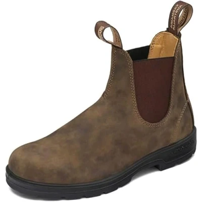 Image of Blundstone Unisex #585 Rustic Brown Chelsea Boot with Cream Size UK 7.5