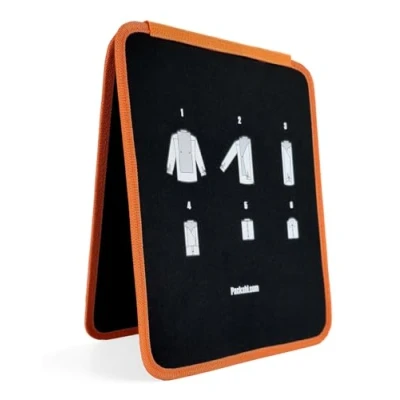 Image of Packshi Travel Shirt Folding Board Carrier Anti Crease/Wrinkle Solution Clothes Folder Adult Bag Organiser 25x31x1,5cm Black Orange