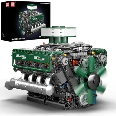 Image of Mould King V8 Engine Building Blocks Set, 2250 PCS Combustion Model Kit That Runs, Mini for Adults with Battery, Engineering Construction STEM Toy Boys Girls