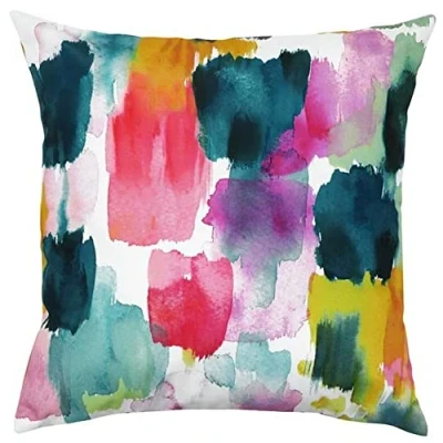 Image of Evans Lichfield Watercolours Outdoor Cushion Cover, Ochre, 43 x 43cm