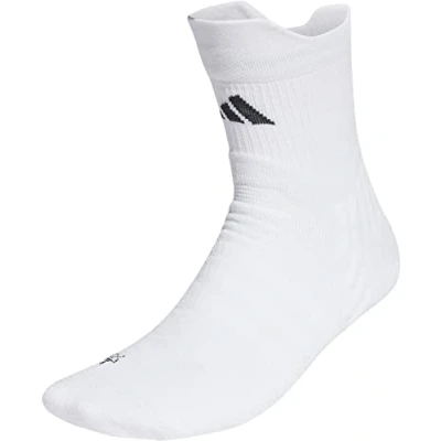 Image of adidas Unisex Tennis Cushioned Quarter Socks 1 Pair, White/Black, 13 14.5