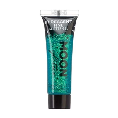 Image of Iridescent Fine Face &amp; Body Glitter Gel by Moon Green Cosmetic Festival Paint for Face, Body, Hair, Nails 12ml