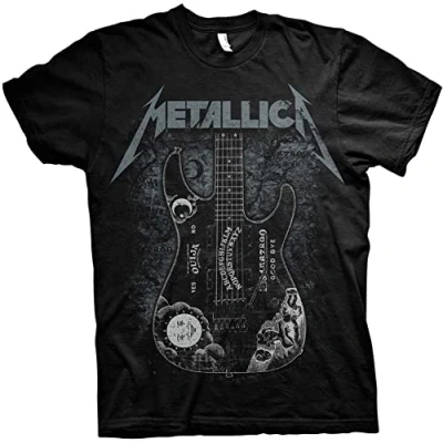 Image of Metallica Unisex Adult&#039;s Hammett Ouija Guitar T Shirt Medium, Black
