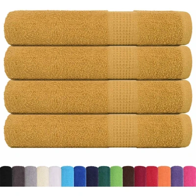 Image of vidaXL Sauna Towels 4 pcs Gold 80x200 cm 360 gsm 100% Cotton