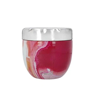 Image of S&#039;well Eats 2 in 1 Food Bowl with Screw Top Lid, 636ml, Rose Agate, Triple Insulated and Leak Proof Flask for On the Go Eating up to 11h Cold/7h Hot, Red