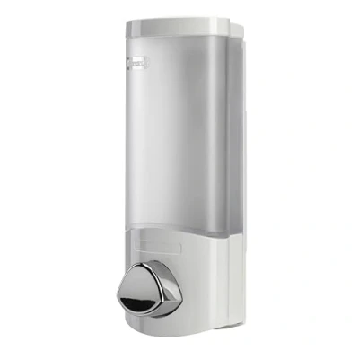 Image of Croydex Single Soap Dispenser, Shower Dispenser Wall Mounted, Lifts Off for Easy Refill, Gel Perfect Bathroom or Kitchen, Eliminates Clutter, All Fixings Included, White