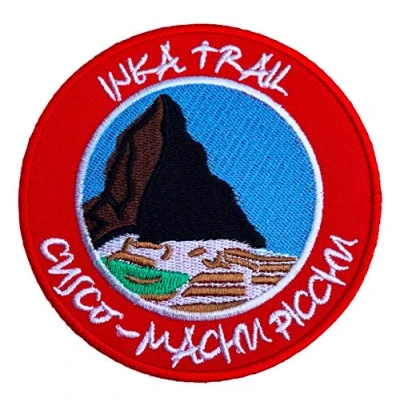 Image of Inca Trail Cusco Machu Picchu Peru Patch 9cm Embroidered Iron on Badge Mountaineering Climbing Applique Travel Souvenir DIY Bag Backpack T shirt Jacket Luggage