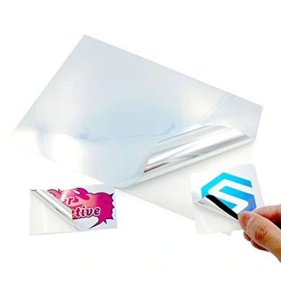 Image of Evergreen Goods Ltd 10 Sheets of A4 Premium Waterproof Glossy Metallic Pearl Silver Vinyl Sticker Strong Sticky Back Inkjet and Laser Printable Papers for Labels/Photo Printing