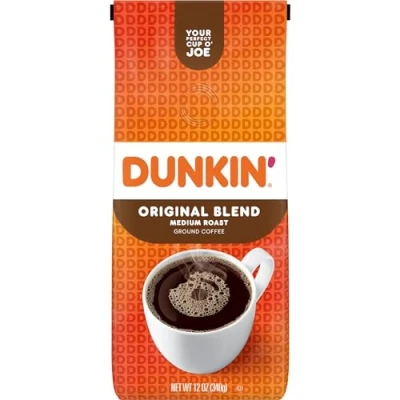 Image of (Original Blend, 350ml) Dunkin&#039; Donuts Original Blend Ground Coffee, Medium Roast, 350ml