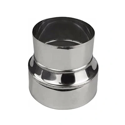 Image of Chimney Flue Liner Metal Reducer Ducting Stainless Steel Pipe Connector Adapter Tube (d 100mm / x 110mm)