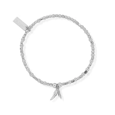 Image of ChloBo Silver Mini Cube Double Feather Bracelet