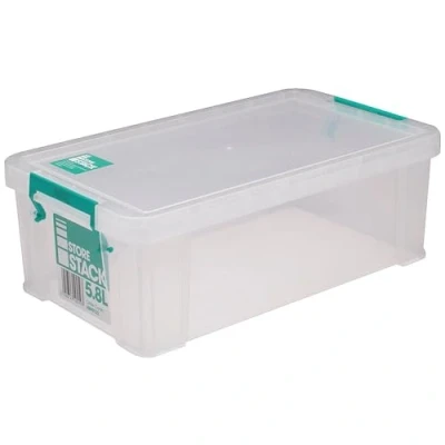 Image of StoreStack 5.8 Litre Storage Box W350xD190xH120mm Clear RB90122