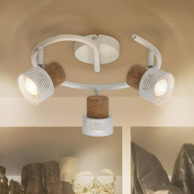 Image of LEDVANCE LED downlight Cork, GU10, 3 bulb, spiral, white