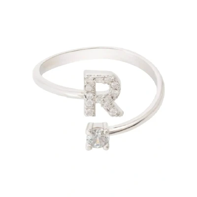 Image of Latelita Womens Initial Ring Silver R Sterling One Size