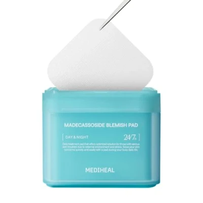 Image of MEDIHEAL Cotton Facial Pads with Centella Asiatica Extract, 100 Count, Vegan, for Uneven Skin Tone