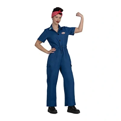 Image of My Other Me 206362 Kostüm Rosie La Nietzange L Costume Riveter, Checkered, Multicoloured