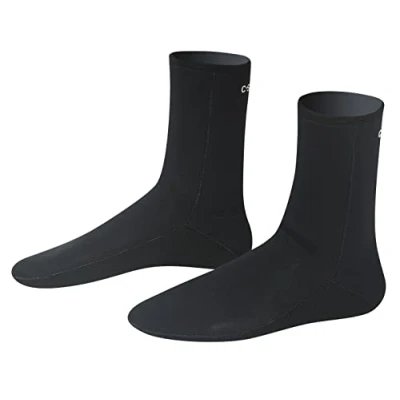Image of C Skins 2023 Legend 4mm Thermal Neoprene Wetsuit Socks Black Glued and Blindstitched Seams Reinforced kevlar sole Adult Footwear 5
