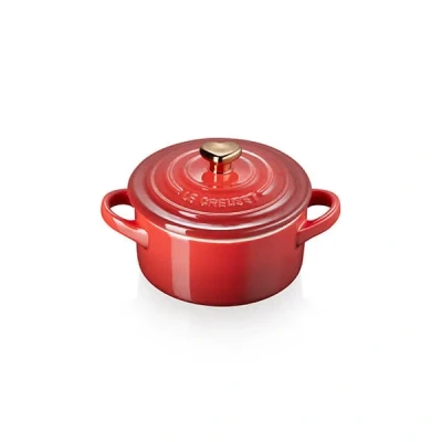Image of Le Creuset Petite Casserole With Gold Heart Knob Cerise