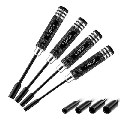 Image of FLY RC 4PCS 4.0mm 5.5mm 7.0mm 8.0mm Hex Driver Set Screwdriver Tools Screw Drivers Wrench Tool Kit for Quadcopter Car Multi Axis FPV Racing Drone (4.0mm 8.0mm)