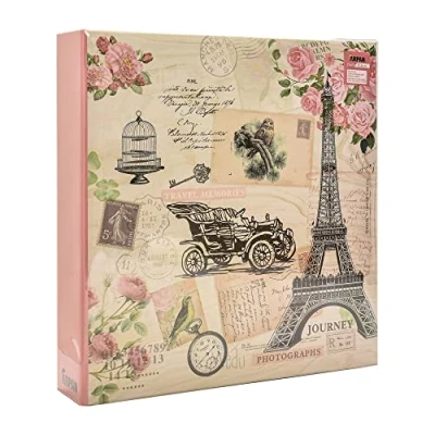Image of Arpan Extra Large 3 Ring Binder Self Adhesive Photo Album 20/Sheets 40/Sides (Eiffel)
