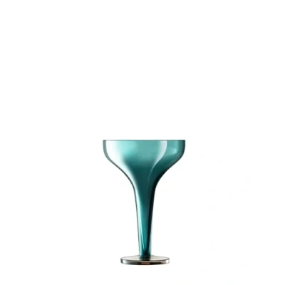 Image of LSA Epoque Champagne Saucer 150ml Peacock/Lustre Set of 2 Mouthblown &amp; Handmade Glass EQ05