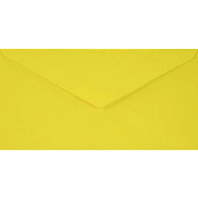 Image of Netuno 100 Long Yellow Coloured envelopes DIN DL 110x220mm 4.33x8.66 inches 115gsm Sirio Color Limone gummed Pointed Flap no Window for Wedding Invitations Christmas Greeting Cards Letters leaflets