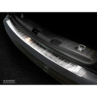 Image of Avisa Stainless Steel Rear Bumper Protector compatible with Volkswagen Caddy 2004 2015 &amp; 2020 &#039;Ribs&#039;