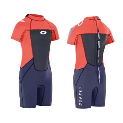 Image of Osprey Origin 3mm Wetsuit, Kids Shortie Summer Boys and Girls Short Sleeve Wetsuit Neoprene, L, Pink (WS1302)