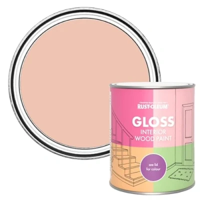 Image of Rust Oleum Orange Interior Wood Paint in Gloss Finish Coral 750ml