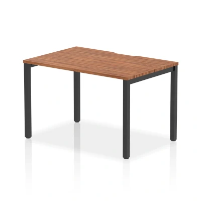Image of Evolve Plus 1200mm Single Starter Bench Desk Walnut Top Black Frame