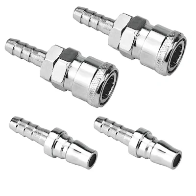 Image of HawZeerLy 4 Piece Quick Release Gas Hose Copper Nozzle Connector Zinc Alloy for Motorhomes and Caravans BBQ/Patio Heater Assemblies