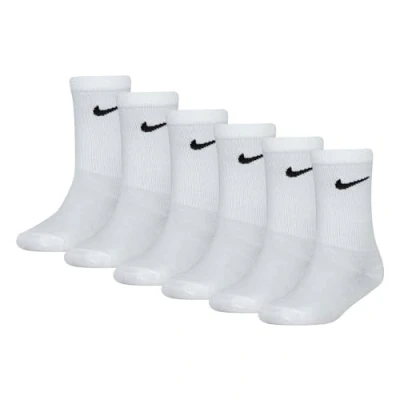 Image of Nike Sportswear Basic CREW 6 PACK Unisex Socks for kids, Size: 9.5 2.5, White