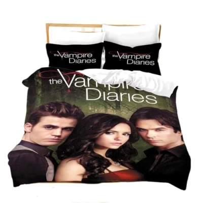 Image of Horror TV Duvet Cover Set, 2 Piece, Vampire Bed Linen 135 x 200 cm, Soft with Pillowcase for Children and Adults (A2, cm + 80 cm)
